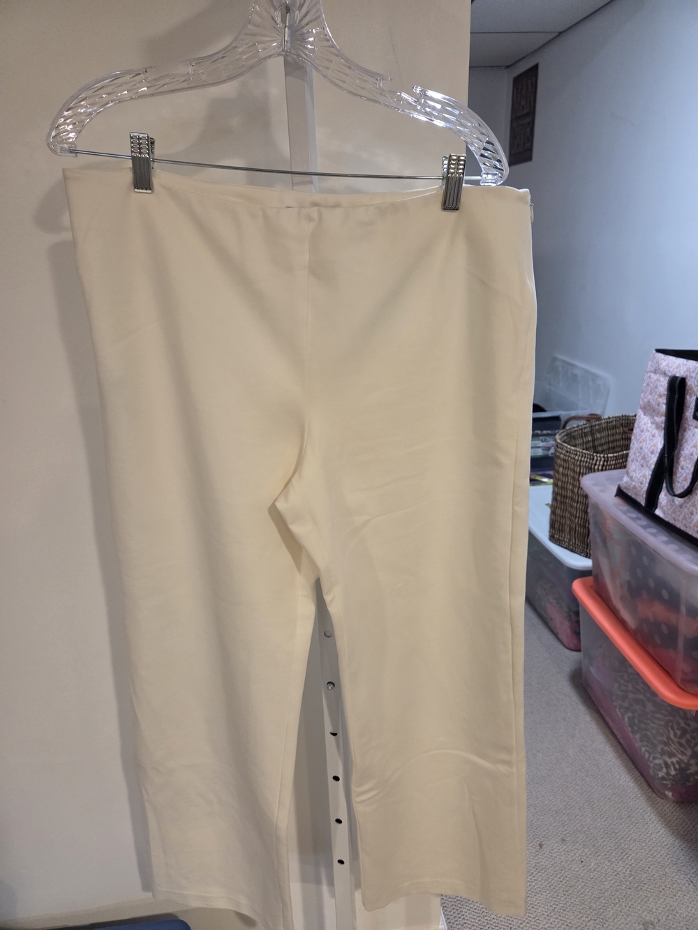 Cream Wide-Leg Pants